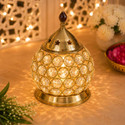 Fashion Bizz Akhand|Diamond Crystal Deepak Jyot Brass Table Diya