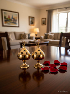 fashion bizz akhand jyoti deepak for spritual purpose brass pack of 2 table diya set