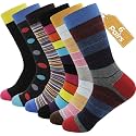 Fashion Crew Cotton Socks for Women Thin Cozy Casual White Black Gray Mixed Colors multiple Patter Dress size 7-9/9-11