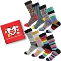 Fashion Crew Cotton Socks for Women Thin Cozy Casual White Black Gray Mixed Colors multiple Patter Dress size 7-9/9-11