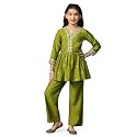 Fashion Dream Girl's Chanderi Silk Ethnic Kurta and Sharara Set|Kids Salwar Suit Set|Sharara Set for Girls