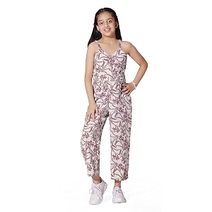 Fashion Dream Girls Cotton Blend Printed JumpsuitJumpsuit