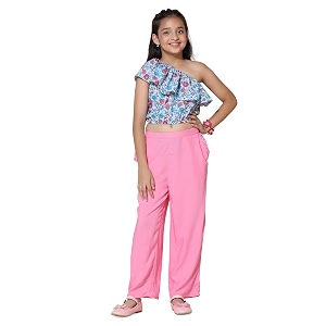 Fashion Dream Girls Crepe Floral Top With