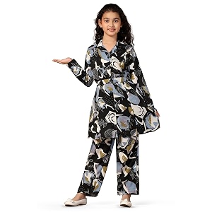 Fashion Dream Girls Rayon Abstract Printed Clothing