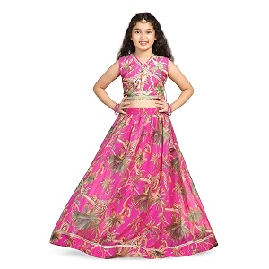 Fashion Dream Girls Silk Blend Readymade Lehenga