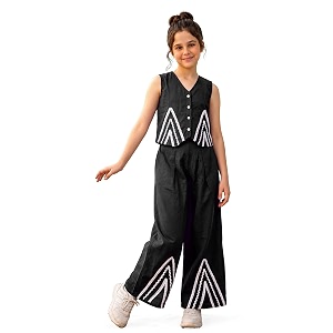 Fashion Dream Girls Cotton Blend Embroidered Co-Ord