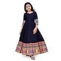 Fashion Dream Girls Crepe Silk Maxi Length Printed Dress |Traditional Long Dress|Gown for Kids