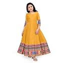 Fashion Dream Girls Crepe Silk Maxi Length Printed Dress |Traditional Long Dress|Gown for Kids