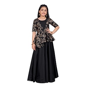 Fashion Dream Girls Silk Blend Floral Printed