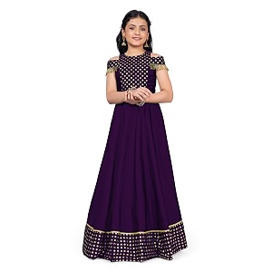 Fashion Dream Girls Silk Blend Floral Printed