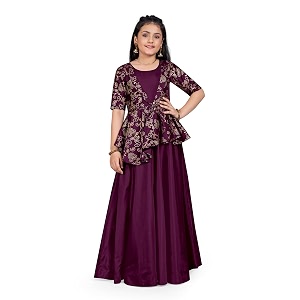 Fashion Dream Girls Silk Blend Floral Printed