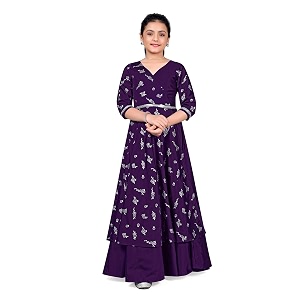 Fashion Dream Girls Silk Blend Floral Printed