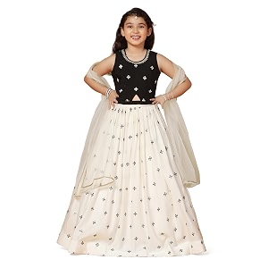 Fashion Dream Girls Silk Blend Readymade Embroidered