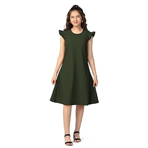 Fashion Dream Girls Solid Knee Length DressGirl