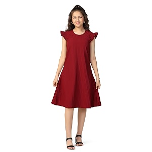 Fashion Dream Girls Solid Knee-Length Summer Casual