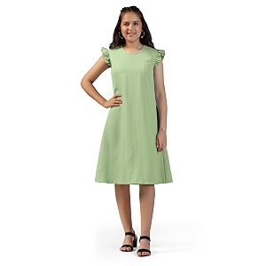 Fashion Dream Girls Solid Knee-Length Summer Casual