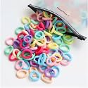 Ponytail Holder (Light Multicolor, Cotton Mini Hair Elastic Rubber Bands for Pony | Tight, Non-slippery, Stretchable | Cotton Elastic Rubber Bands for Kids, Girls
