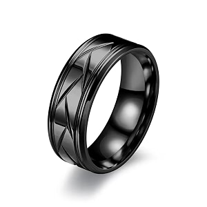 Fashion Frill Black Michelin Ring Simple