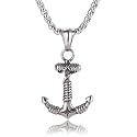 Fashion Frill Silver Chain Anchor Designer Chain Pendant For Men Boys Stylish Pendant Necklace Mens Jewellery (Style 1)