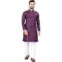 FASHION GALLERY Men39s Solid Pattern Polycotton Kurta