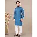 FASHION GALLERY Men39s Solid Pattern Polycotton Kurta
