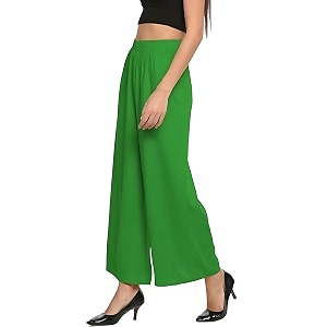 FASHION GALLERY Womens Solid Rayon Palazzo Pants