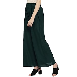 FASHION GALLERY Womens Solid Rayon Palazzo Pants