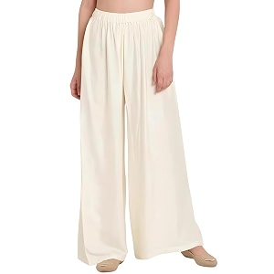 FASHION GALLERY Womens Solid Rayon Palazzo Pants