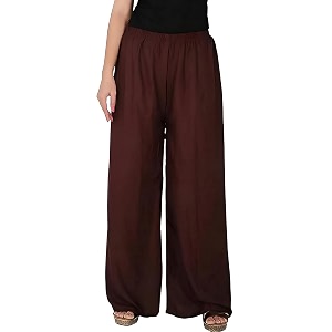 FASHION GALLERY Womens Solid Rayon Palazzo Pants