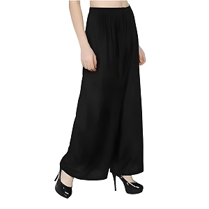 FASHION GALLERY Womens Solid Rayon Palazzo Pants