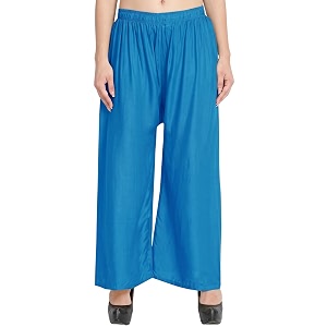 FASHION GALLERY Womens Solid Rayon Palazzo Pants