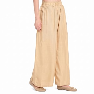 FASHION GALLERY Womens Solid Rayon Palazzo Pants
