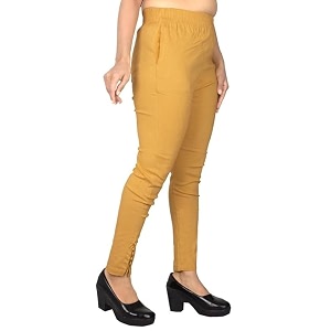 fashion gallery women39s cotton blend modern fit pants with ankle length pull on closure and elasticated flexible waiststretchable pants for women