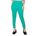 FASHION GALLERY Women's Cotton Blend Modern Fit Pants with Ankle Length Pull On Closure and Elasticated Flexible Waist|Stretchable Pants for Women