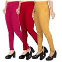 FASHION GALLERY Women's Cotton Blend Modern Fit Pants with Ankle Length Pull On Closure and Elasticated Flexible Waist|Stretchable Pants for Women
