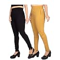 FASHION GALLERY Women's Cotton Blend Modern Fit Pants with Ankle Length Pull On Closure and Elasticated Flexible Waist|Stretchable Pants for Women