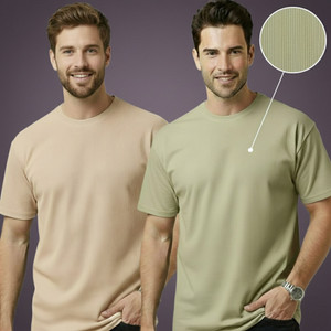 fashion globe Self Design Men Round Neck