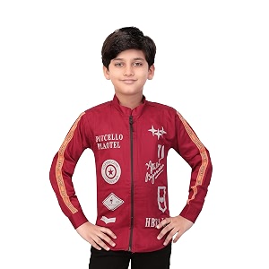 Boys Printed Shrug with Attached Printed T-shirt
