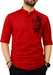 Fashion Marts Self Design Cotton Blend Straight