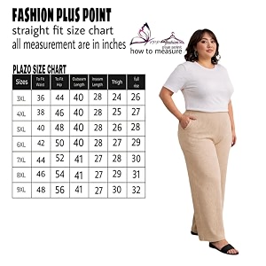 Fashion Plus PlointTrandy Textured Trousers for Women