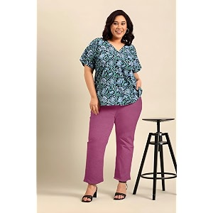 Fashion Plus PlointTrandy Textured Trousers for Women