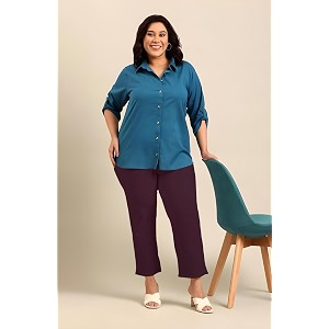Fashion Plus PlointTrandy Textured Trousers for Women