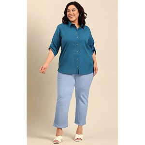 Fashion Plus PlointTrandy Textured Trousers for Women
