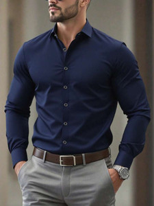 The Fashion Prime Men Solid Formal Blue