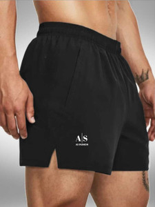 AS FASHION Solid Men Black Sports Shorts