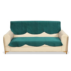 fashion throw quilted velvet 3 seater sofa cover  anti-slip  machine washable  sofa slipcover  teal 3 seater