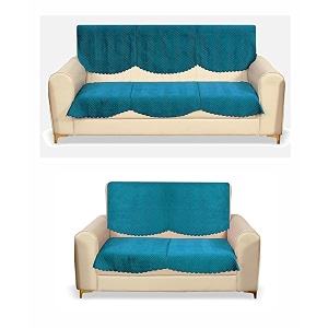 fashion throw quilted velvet 3 and 2 seater sofa cover  anti-slip  machine washable  sofa slipcover  turquoise 32