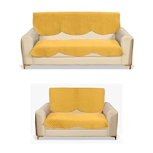 fashion throw quilted velvet 3 and 2 seater sofa cover  anti-slip  machine washable  sofa slipcover  yellow 32
