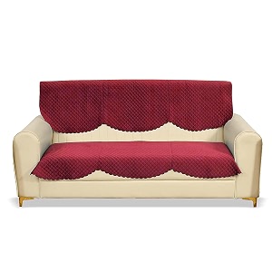 fashion throw quilted velvet 3 seater sofa cover  anti-slip  machine washable  sofa slipcover  pink 3 seater
