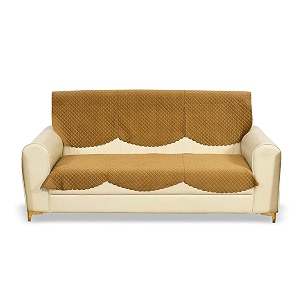 fashion throw quilted velvet 3 seater sofa cover  anti-slip  machine washable  sofa slipcover  golden 3 seater